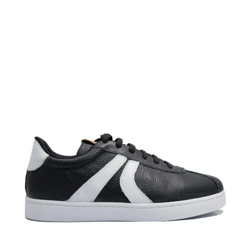 Tenis Via Comfort Couro Branco e Preto