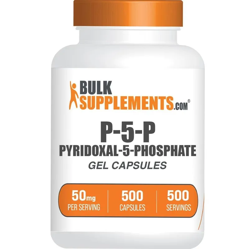 Suplementos vitamínicos a granel P5P Piridoxal 5% Fosfato 500 Cápsulas