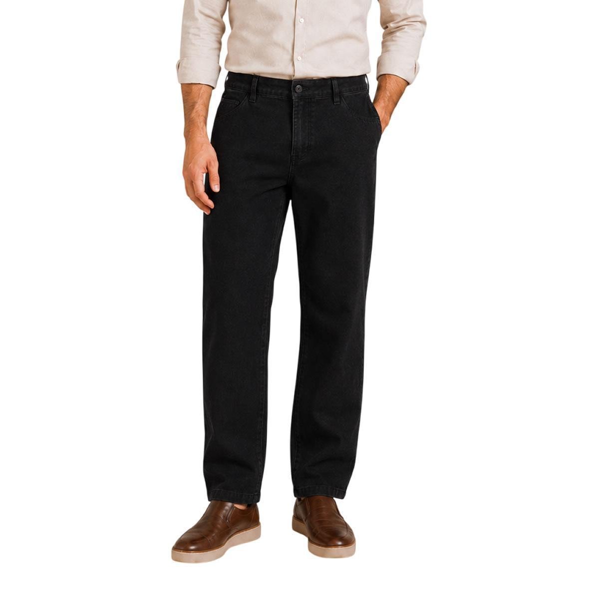 Calça Masculina Lado Avesso Jeans Baggy Preta - LH22