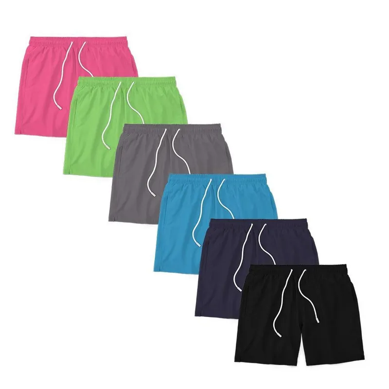 Kit 6 Shorts Masculino Liso Básico Bermuda Tactel Água Praia Treino Academia Corrida