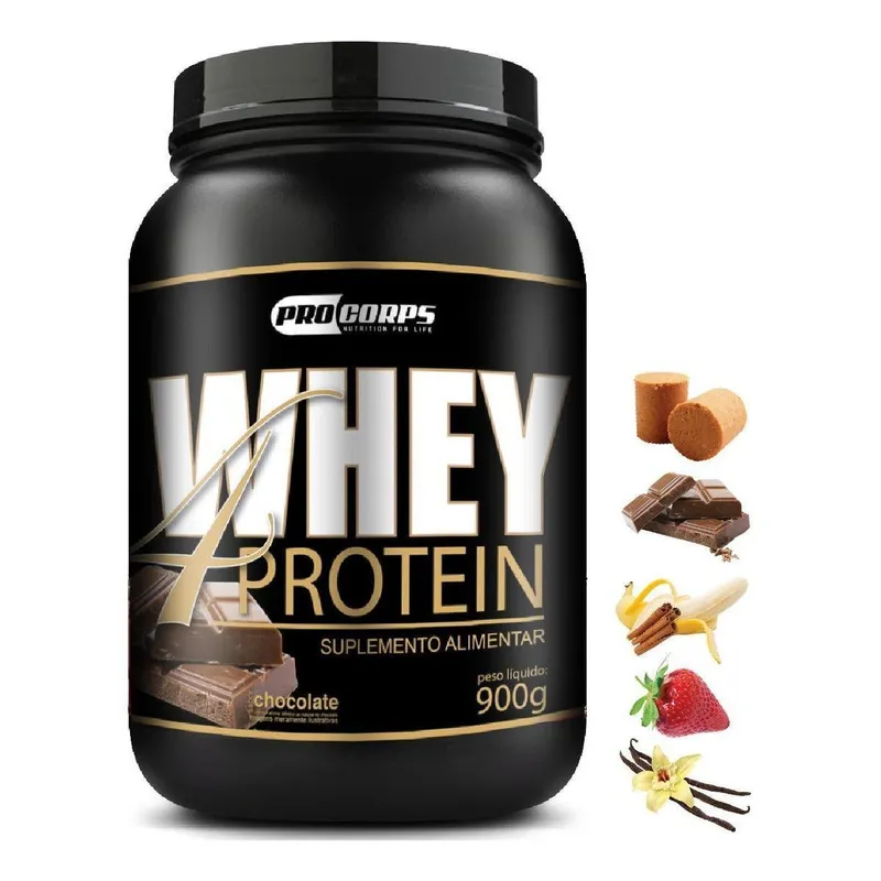 Kit 2 Whey 4 Protein 900g + 2 Coqueteleira