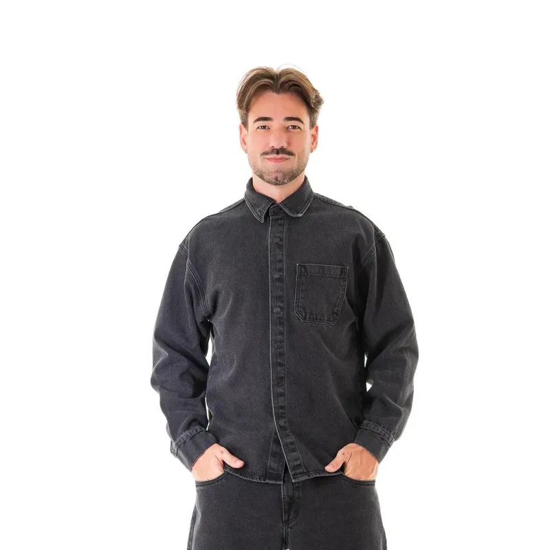 Camisa Jeans Masculina Arauto Over Black