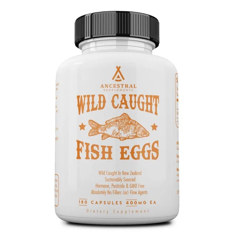 Suplemento de ômega-3 Ancestral Supplements Ovos de Peixe 180 Cápsulas