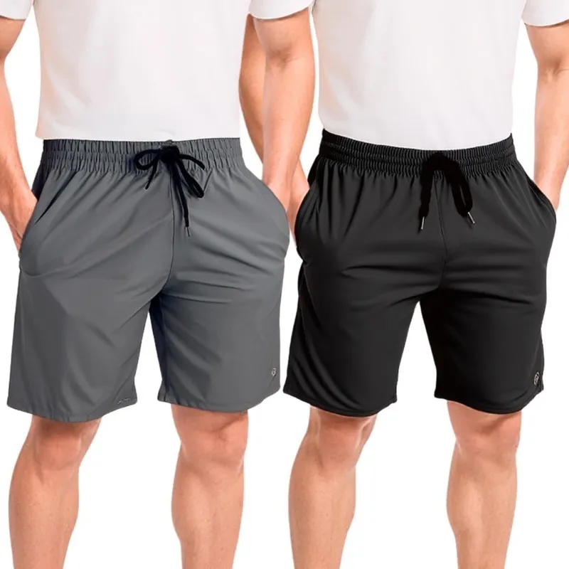 Kit 2 Bermuda Masculina Short Tactel com Elastano Treino Academia