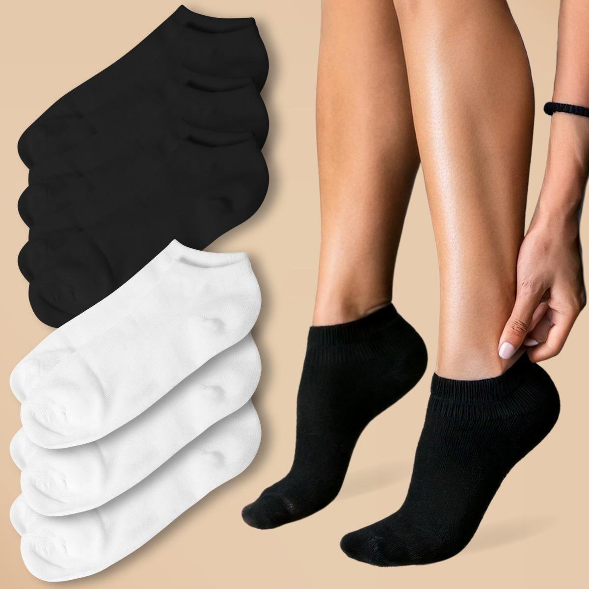 Kit 6 Pares Meia Soquete Feminina Cano Baixo Respirável