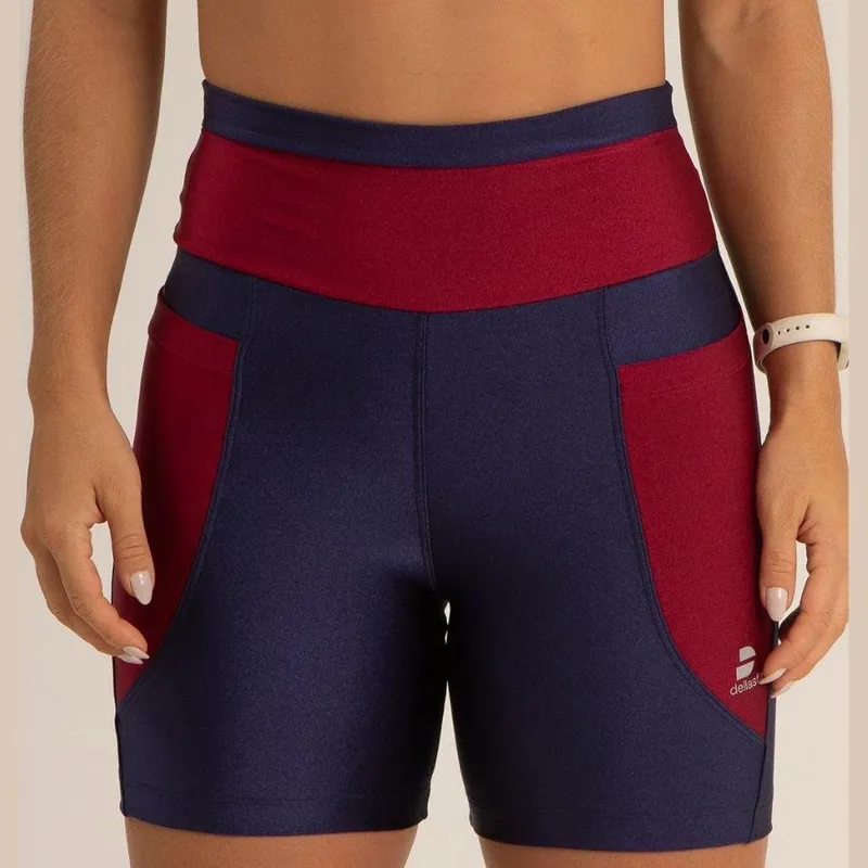 Shorts Cirre Brilhante Recorte Academia Liso