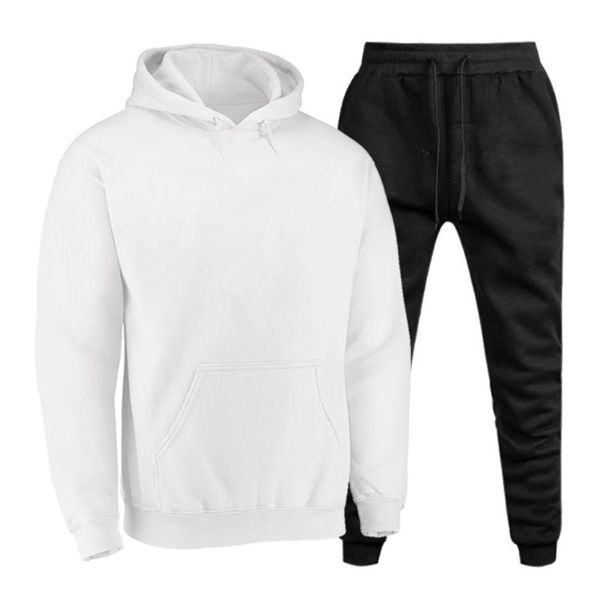 Conjunto Moletom Masculino Bolso Canguru Capuz Básico Macio