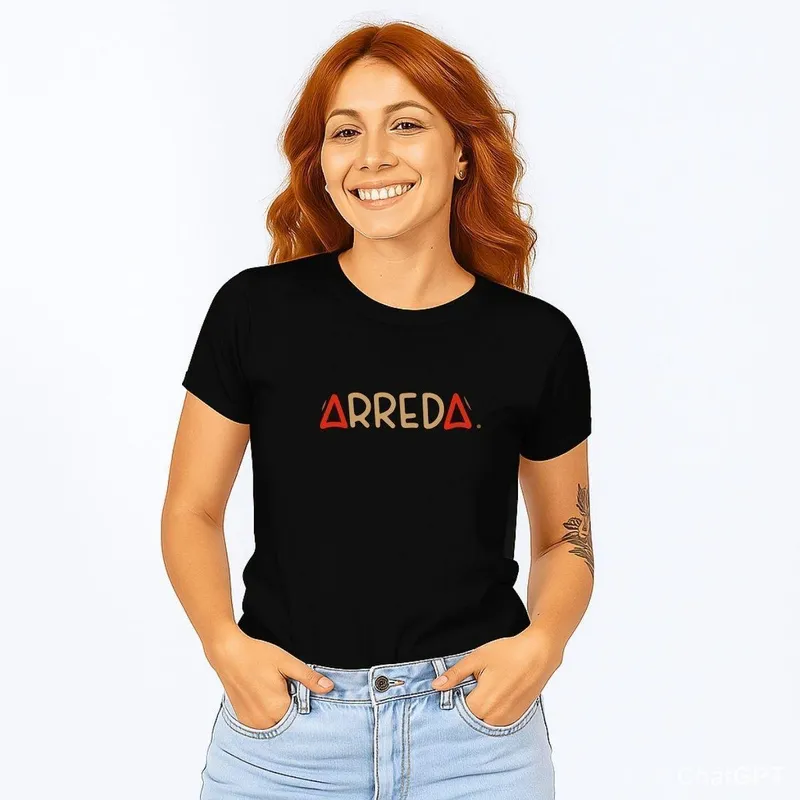 Camiseta Básica Estampada Feminina Arreda Conforto Estilo Descontraído