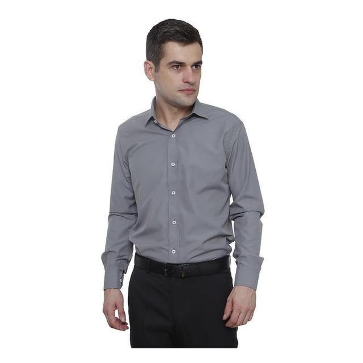 Camisa Passa Fácil Hugo Deleon Lisa Cinza