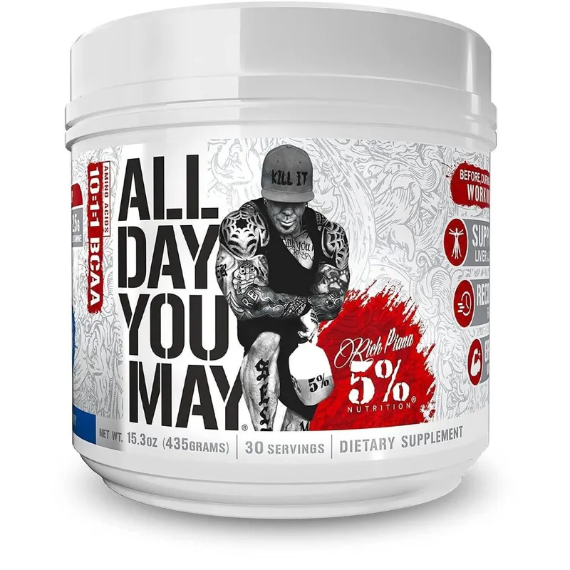 Suplemento 5% Nutrition Rich Piana AllDayYouMay BCAA 480 ml