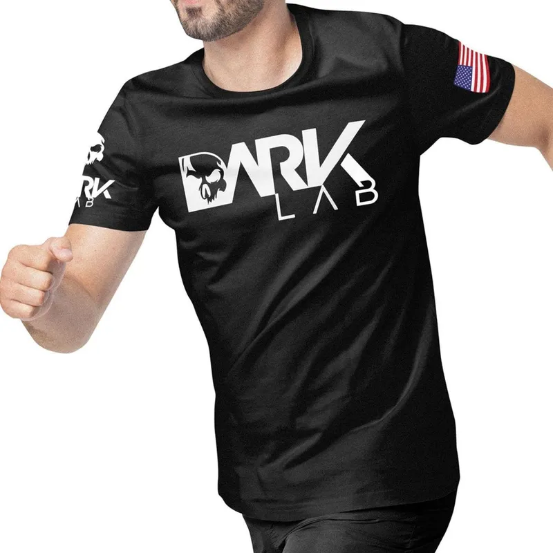 Camiseta Para Treino Preta Dark Lab - Camisa Academia, Fitness, Musculação