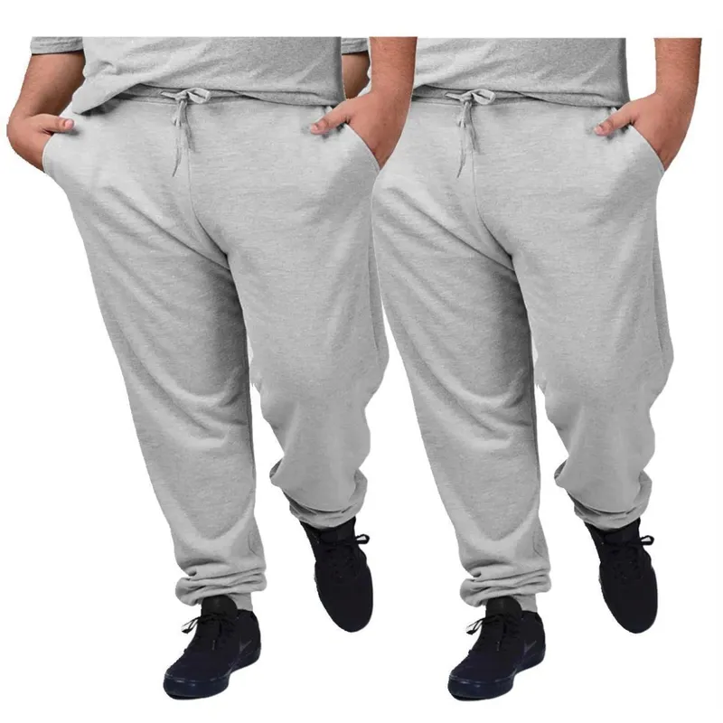 Kit 2 Calças Moletom Grande Plus Size G1 Até G5 Básica Com Bolsos