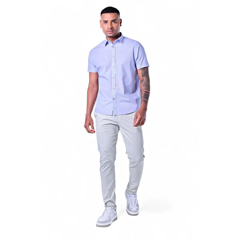 Camisa Fio a Fio Manga Curta Masculina