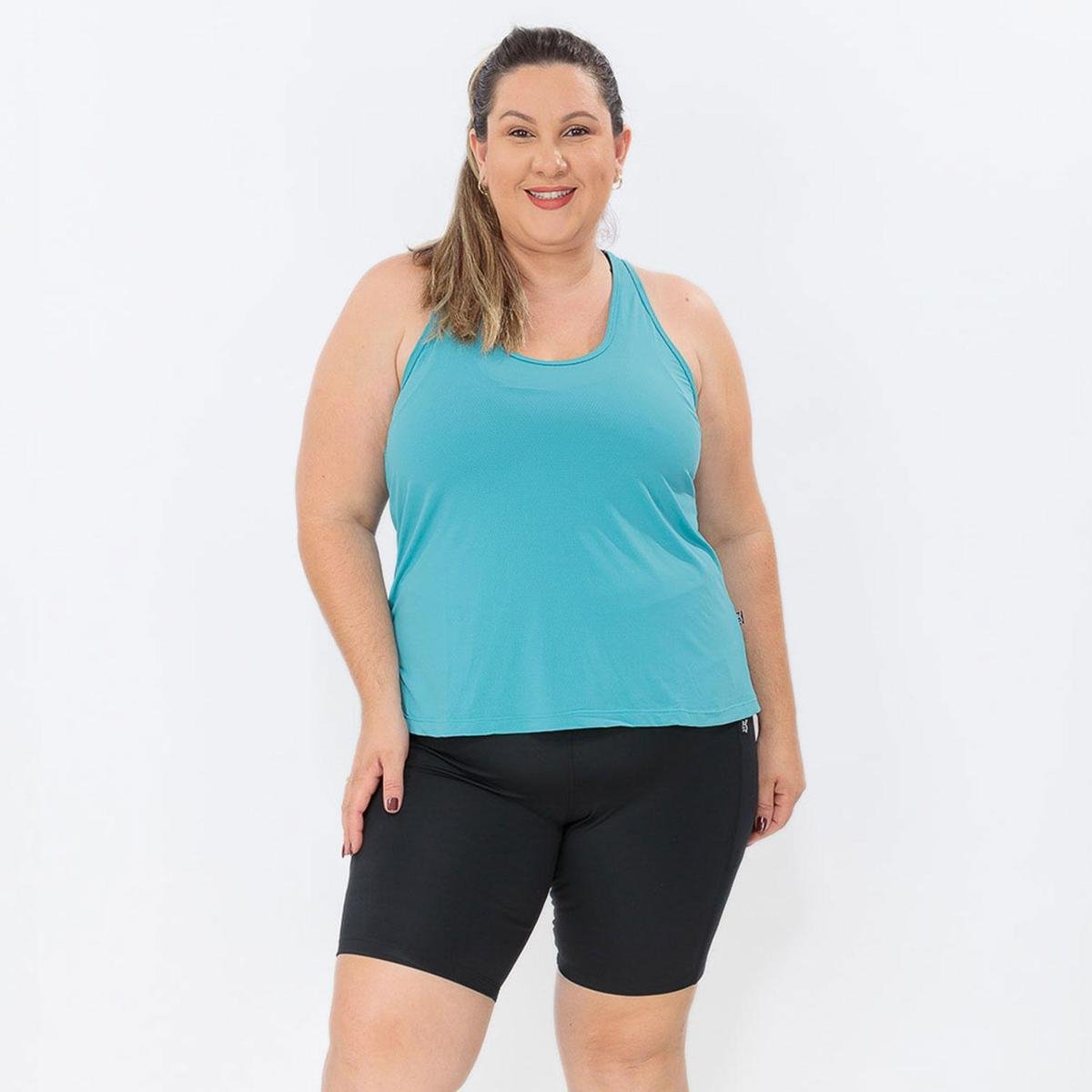 Camiseta Feminina Regata UV 50+ Detalhe Atrás New Trip Verde Nanai