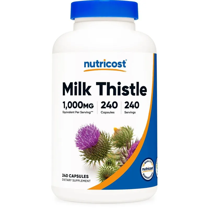 Suplemento Nutricost Milk Thistle 250 Mg (1000 Mg) 240 Cápsulas