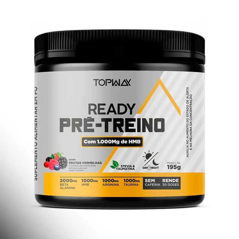 Pré Treino Ready Hmb Sem Cafeína 195G Topway Frutas Vermelha