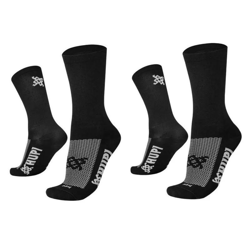 Kit 02 Pares Meia HUPI Corrida Bike Lisa Cano Médio, Tam 36-42