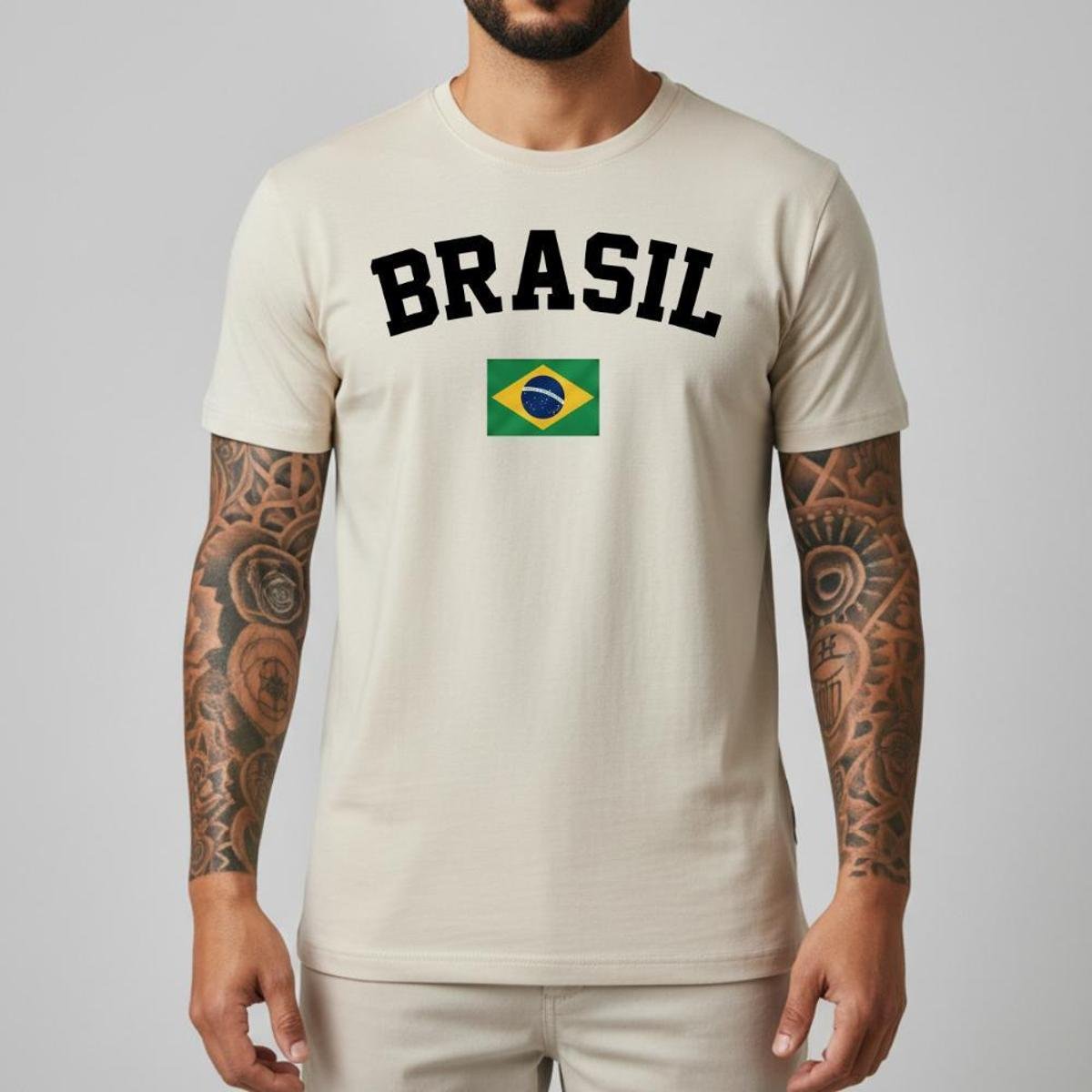 Camiseta Masculina Torcida Brasileira Oficial Seleção 100% Algodão Original Brasil Somos Fabricantes