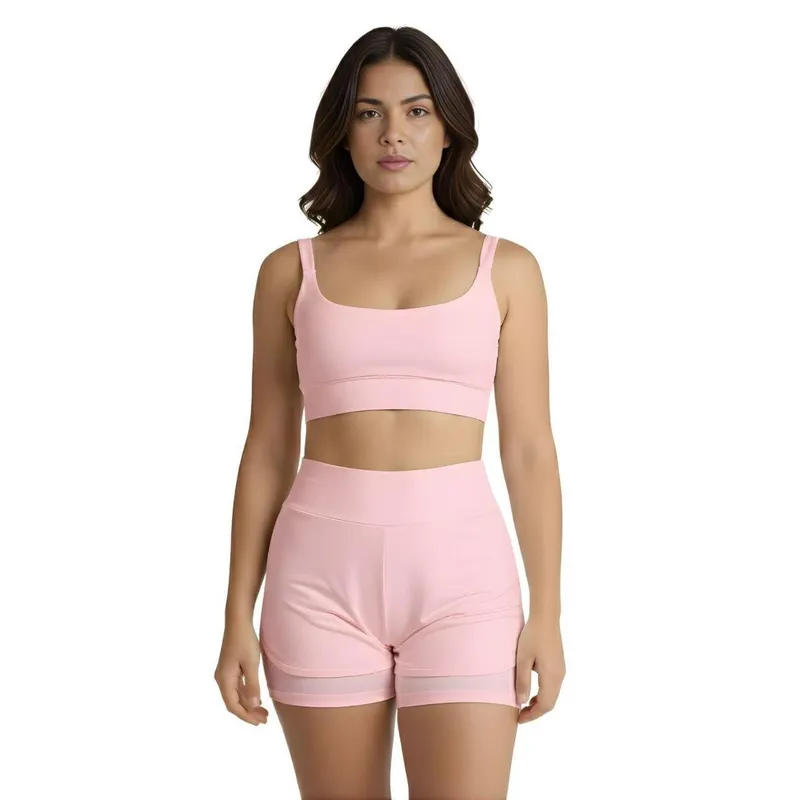 Conjunto de Short Duplo Fitness Academia Treino Feminino