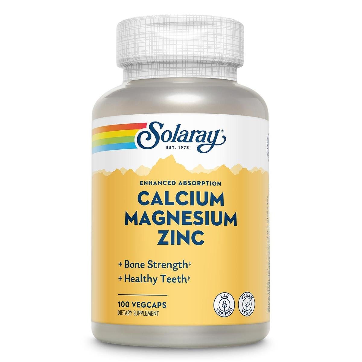 Suplemento SOLARAY Cálcio Magnésio Zinco 1000mg/500mg