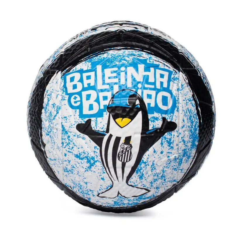 Mini Bola Futebol Campo Dualt Santos Branco/Azul
