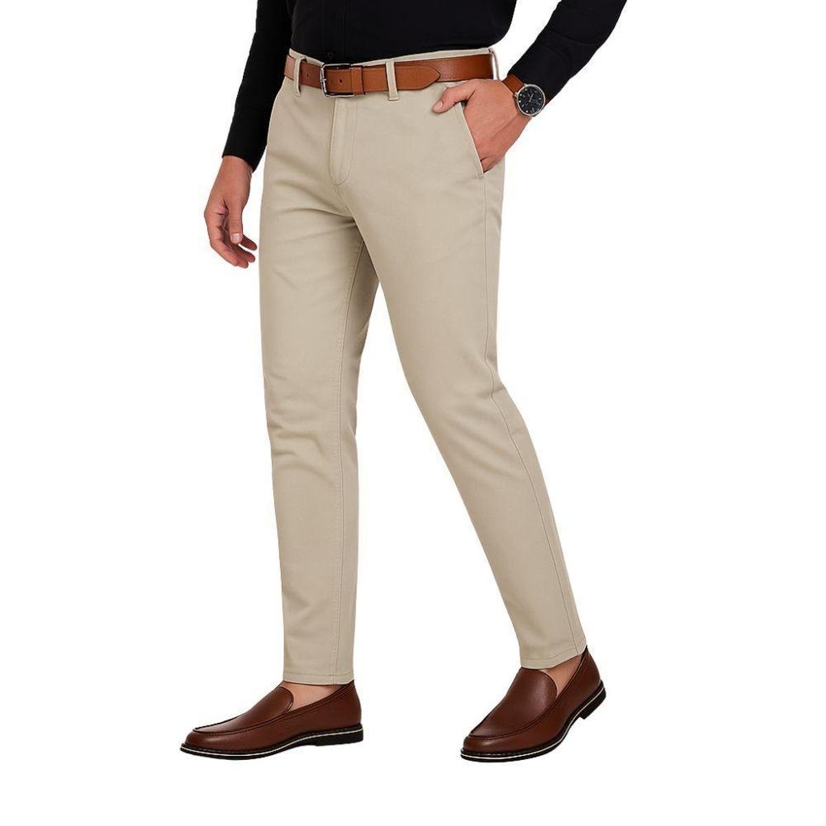 Calça Esporte Fino Masculina Alfaiataria Slim Sarja Com Elastano Medson