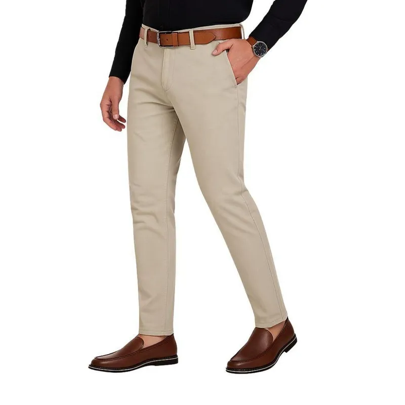 Calça Esporte Fino Masculina Alfaiataria Slim Sarja Com Elastano Medson