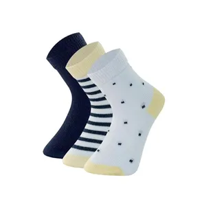 Kit Com 3 Pares Meias Infantil Bebe Mash De Algodão