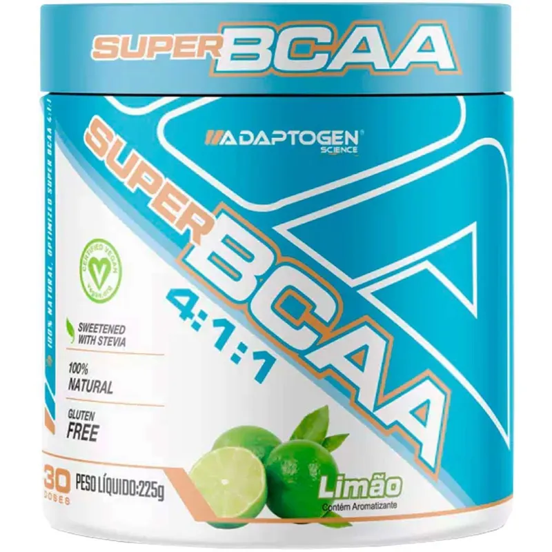 Suplemento Super Bcaa 4:1:1 Adaptogen Pote 225g Sabor Limão