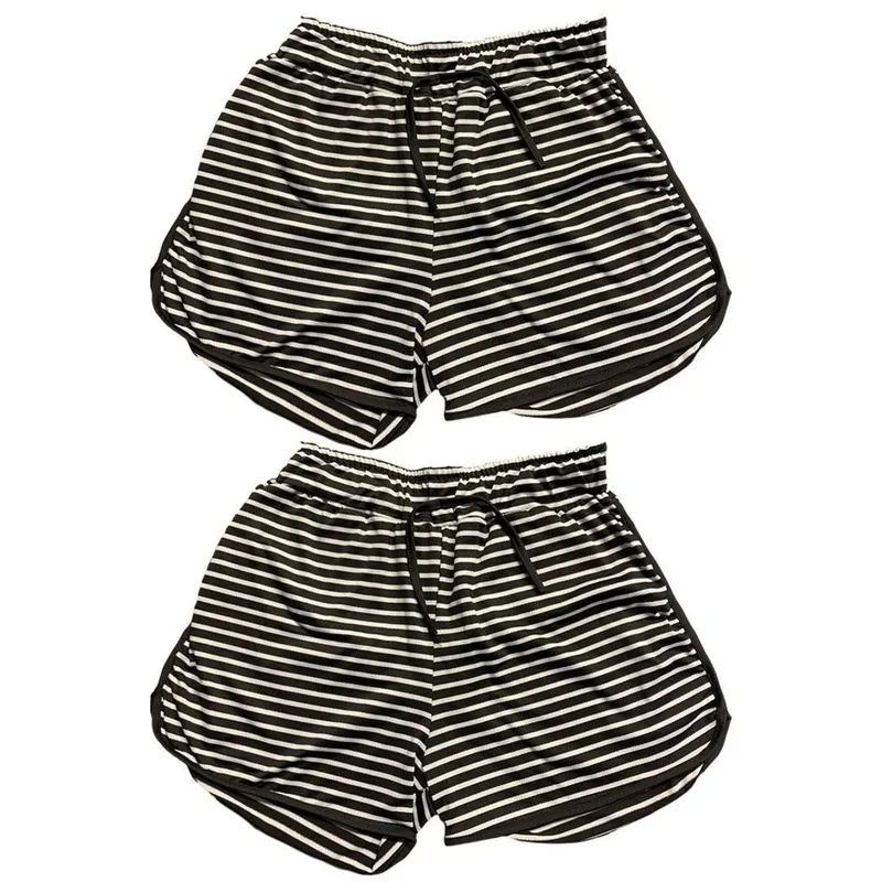 Kit 2 Short De Praia Feminino Listrado Frishop Verão Moda