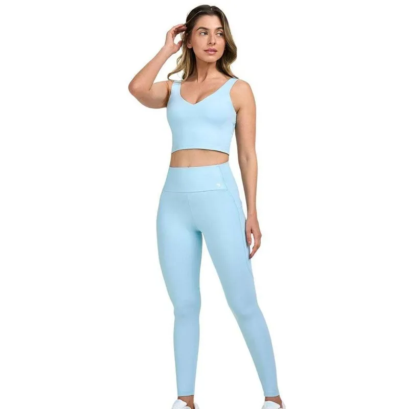 CALCA LEGGING BOLSOS LATERAIS 2511301-C6019 - AZUL CLARO/BRANCO P