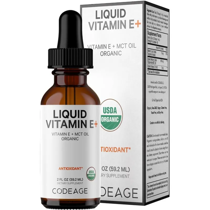 Suplemento líquido de vitamina E Codeage 60 porções de 60 ml