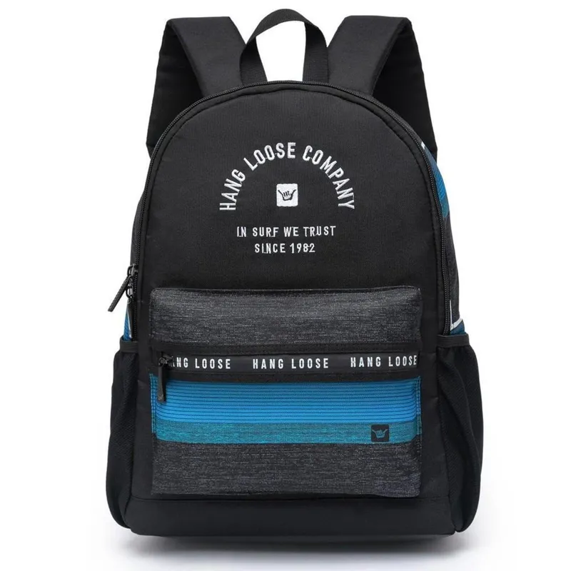 Mochila Masculina Reforçada Hang Loose Escolar 17 Litros