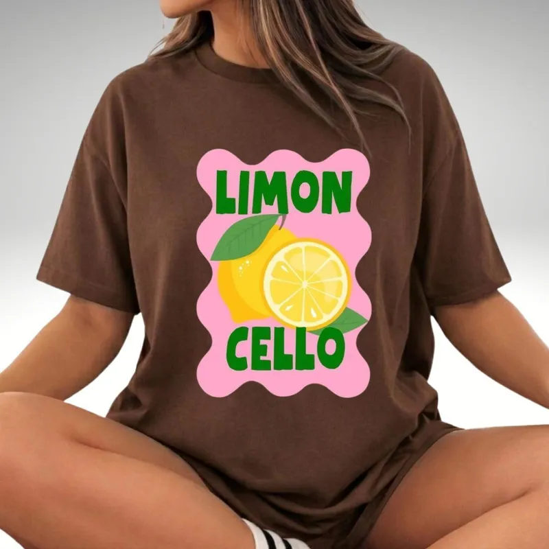 Camiseta Oversized Casual Italia Capri Limão Tropical 100 Algodão Feminina