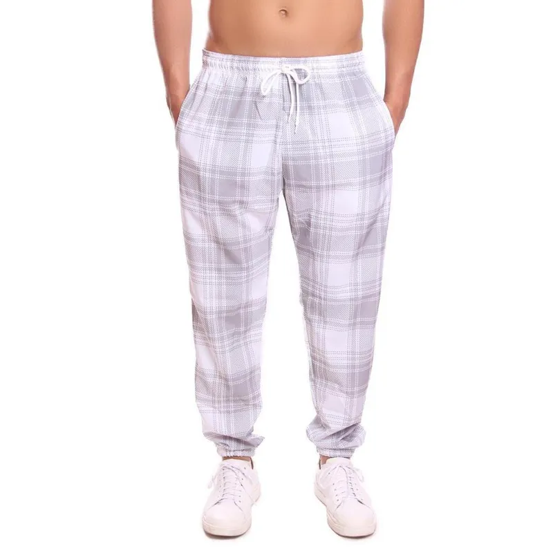 Calça Masculina Tactel Casual Esportiva Xadrez 3 Bolsos