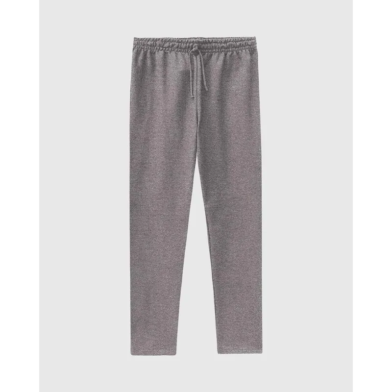 Calça Básica Masculina Em Moletom Sem Flanela Cinza Escuro - G