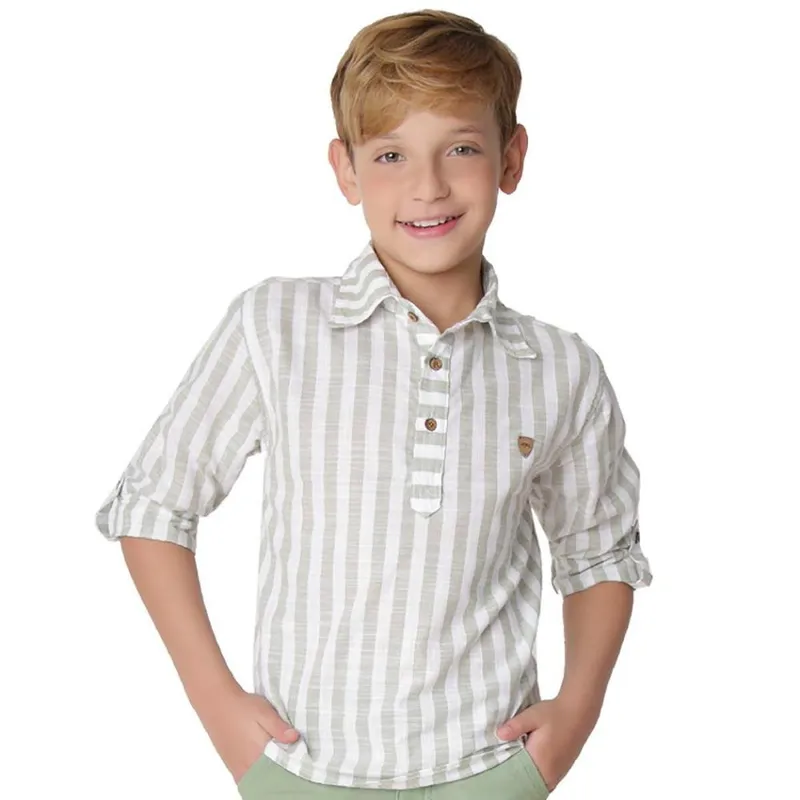 Camisa Juvenil Look Jeans Bata Listras - 4 - UNICA