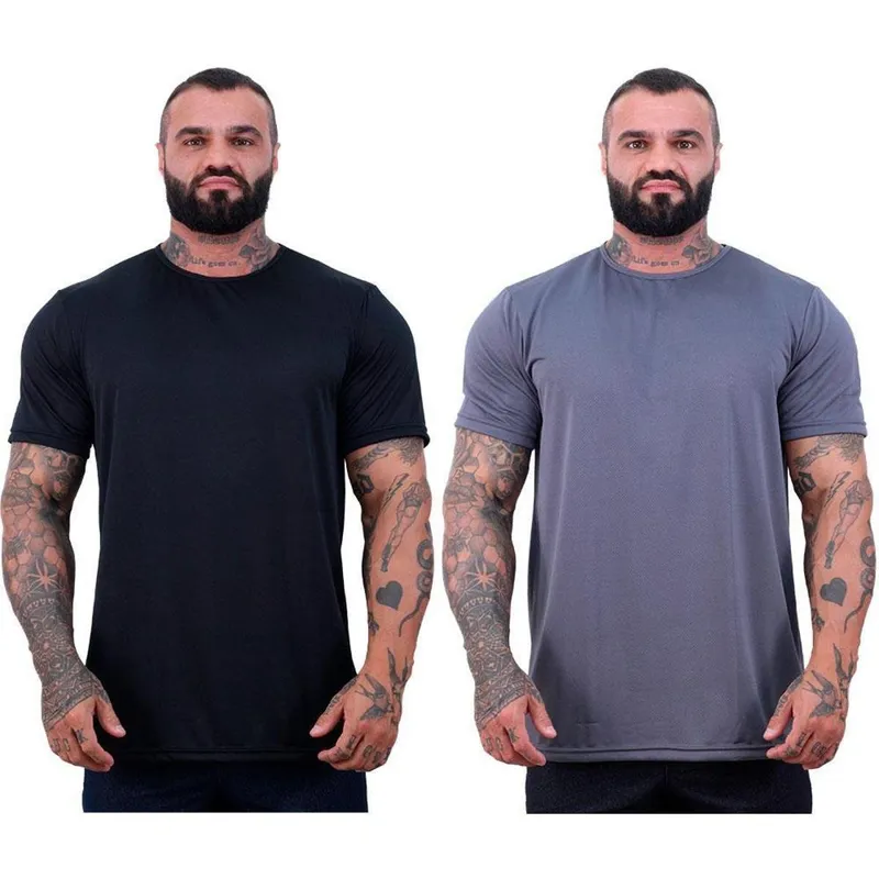 Kit 2 Camisetas Tradicional MXD Conceito Dry 100% Poliéster Rajado