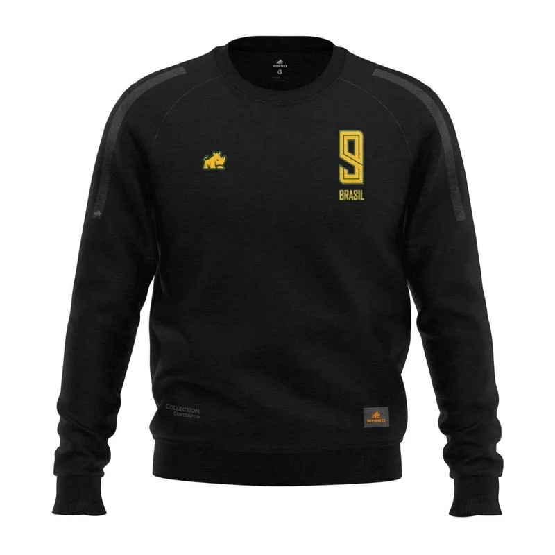 Moletom Brasil Peluciado Original Rinno Class Preto