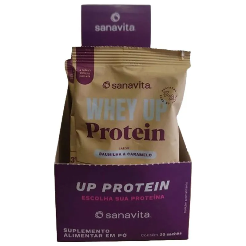Body Up Protein - 20 Sachês 20g Baunilha & Caramelo - Sanavita