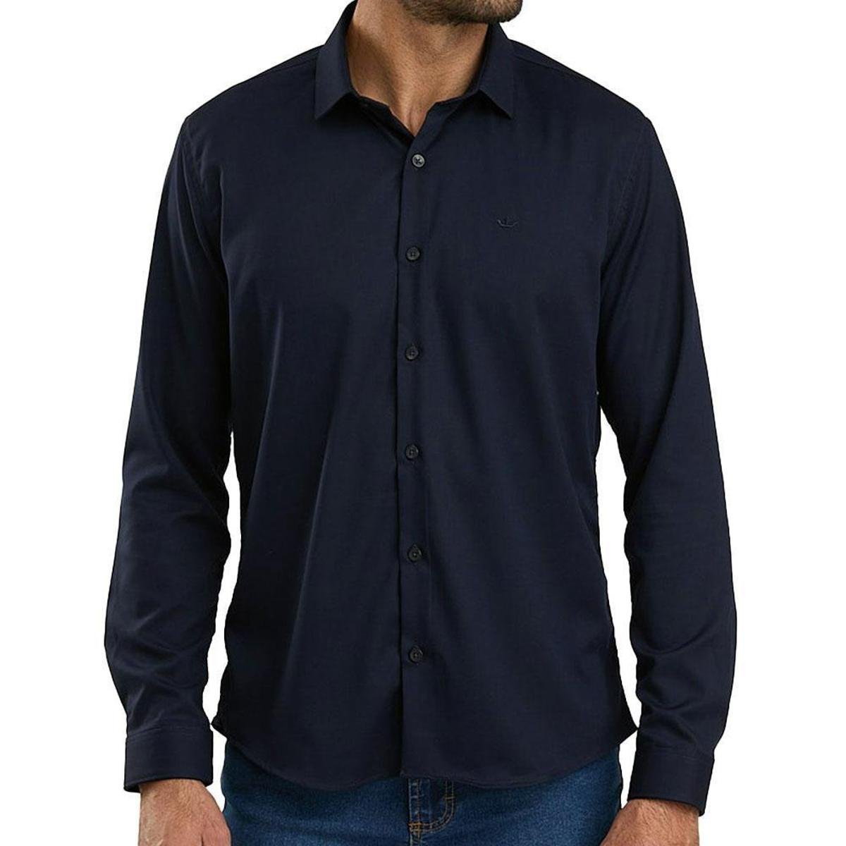 Camisa Masculina Docthos ML Bambu Slim Azul - 605 959