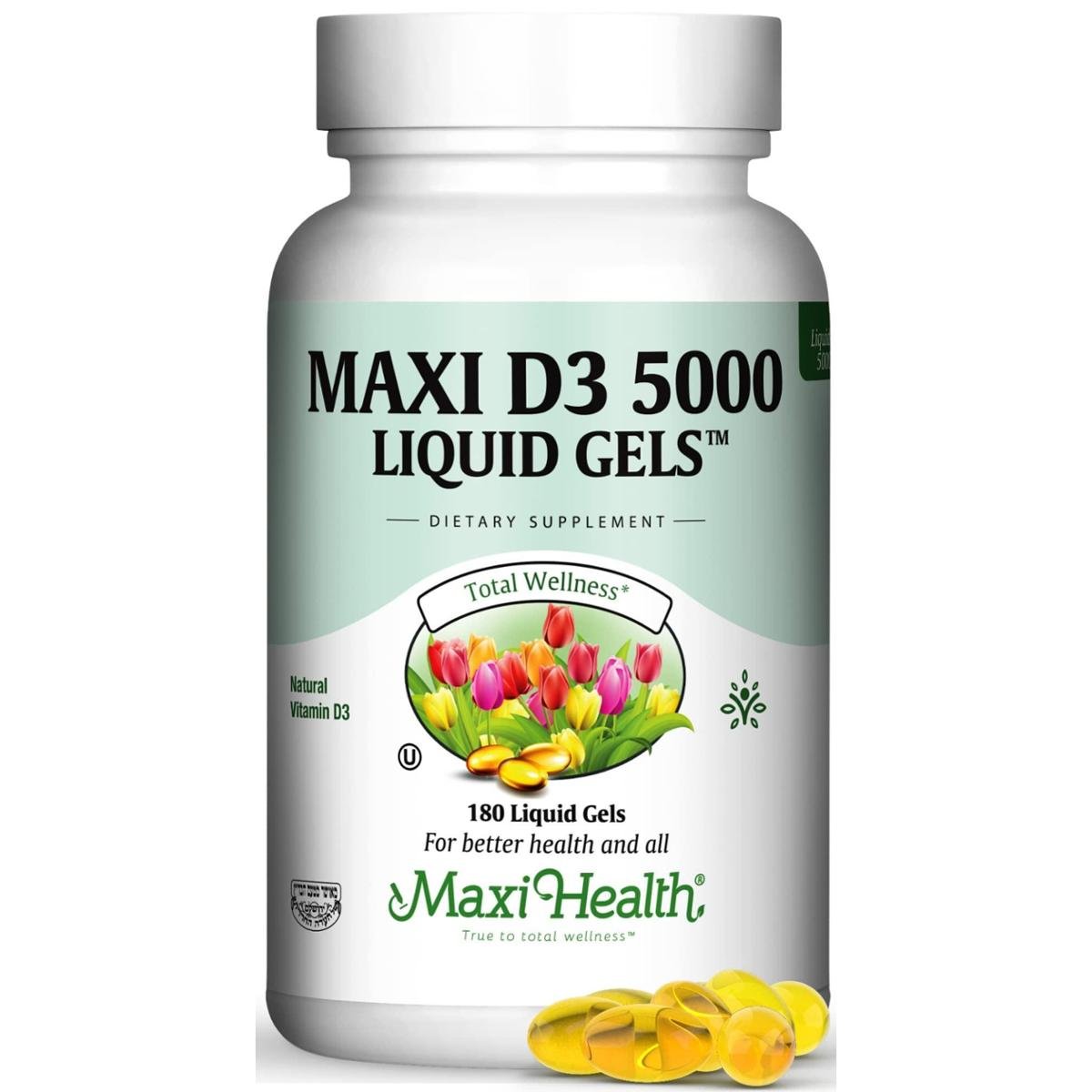 Suplementos Maxi Health Vitamin D3 5000 UI Softgels 180 unidades