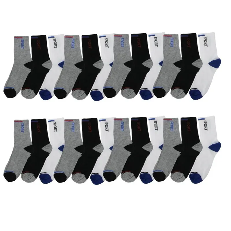 Kit 24 Pares de Meia Sport Cano Alto