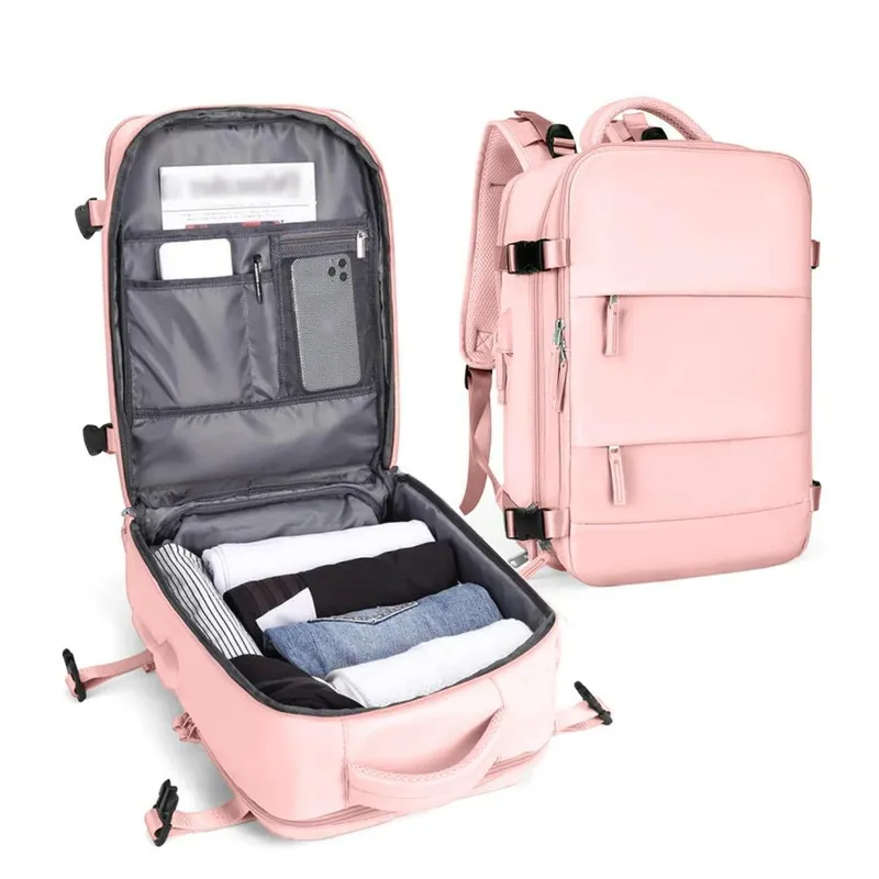 Mochila Feminina Viagem Notebook Esporte Mala de Bordo Resistente Living Traveling Share