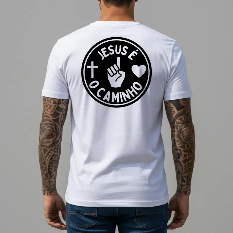 Camiseta Masculina Gola Redonda Camisas Personalizadas Algodão Blusa Encontro Jovens Regular Fit