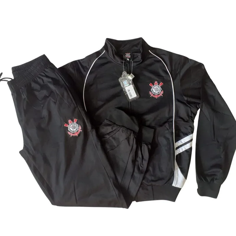 Aasalho Conjunto Feminino Jaqueta Calça Corinthians Trilobal