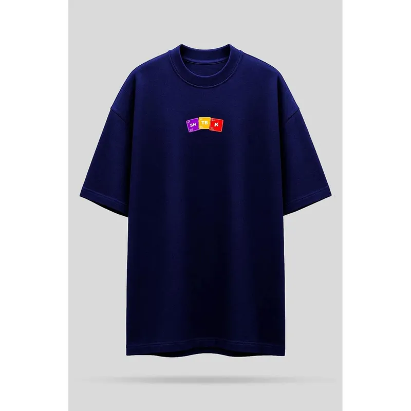 Camiseta Oversized Shatark Cientista - Azul Marinho