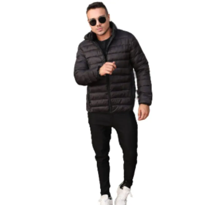 Jaqueta Masculina Inverno Puffer Quente Capuz Removível