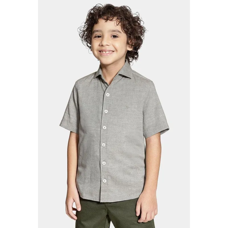 Camisa Aramis Infantil Regular Manga Curta Verde Medio