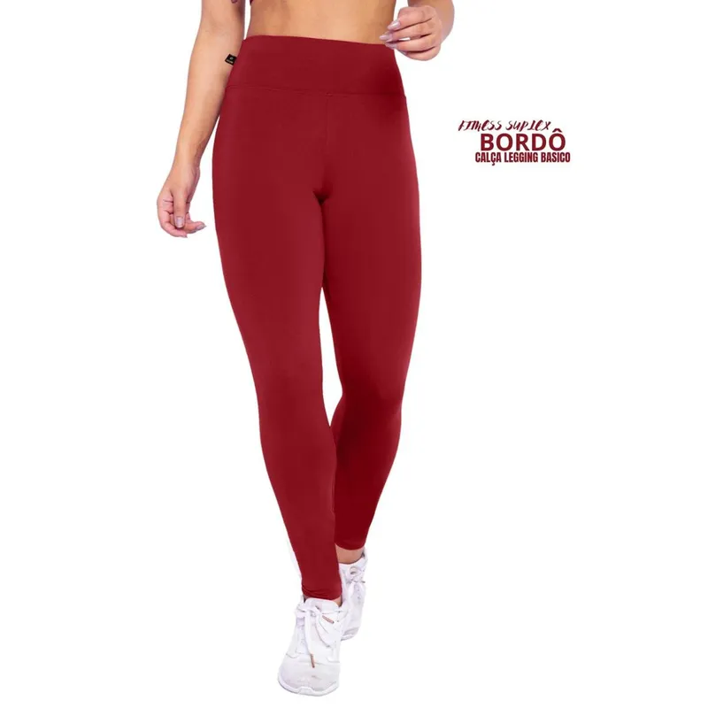 2 Calça Legging Suplex Básico Cintura Alta Academia Ou Dia A Dia Feminina